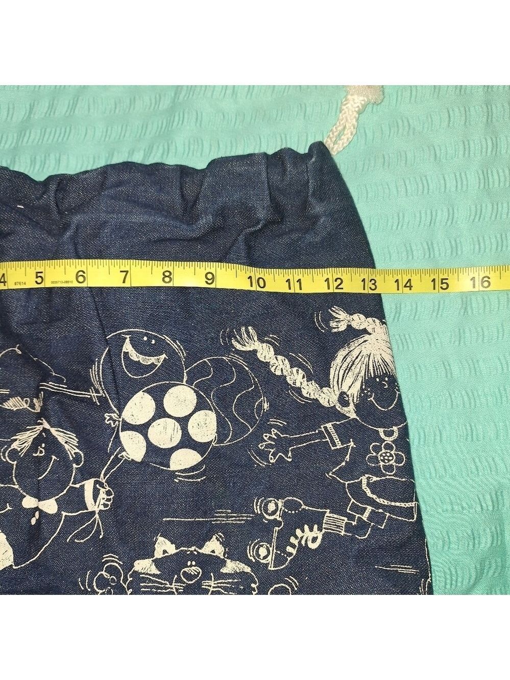 Blue Denim Bag Characters Drawstring - Picture 2 of 4